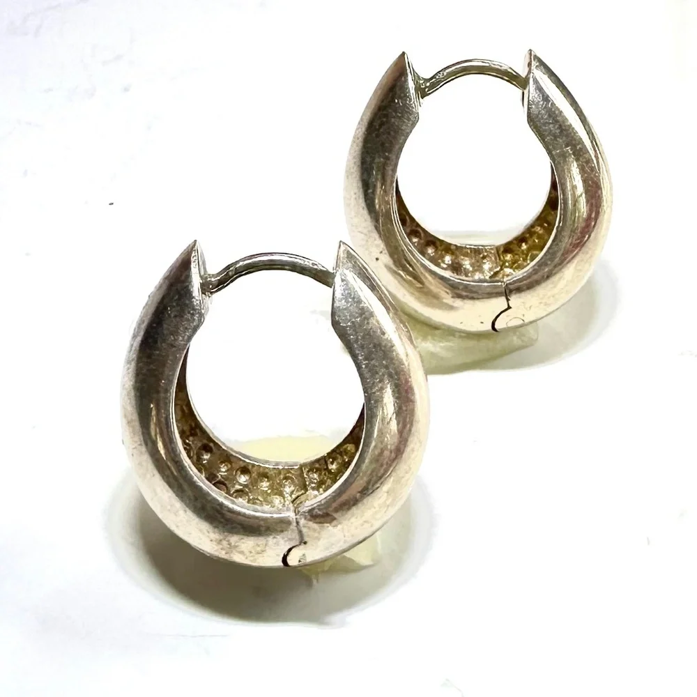 Sterling Silver Claw Hoops - Picture 2 of 5